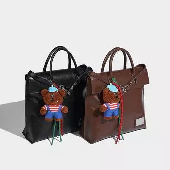 High-value autumn new large-capacity shoulder class commute fashionable versatile portable tote bag чёрный