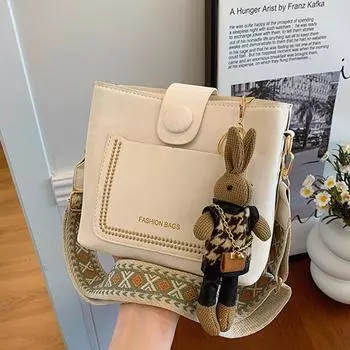 Модная сумка с широким плечевым ремнем высокой ценности, женская модная трендовая универсальная сумка через плечо, сумка-мессенджер, сумка-ведро бежевый