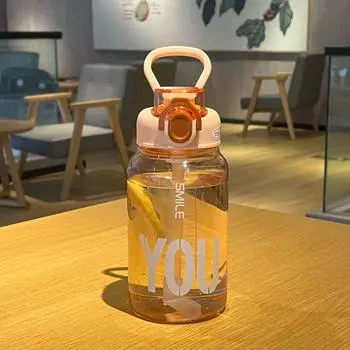 High-value men s and women s sports water cups, portable anti-drop, high-temperature resistant plastic cups, summer simple and small student cups 600ml