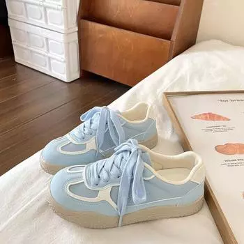 High-value pink board shoes women s tide spring and autumn niche design splicing casual ins tide 35