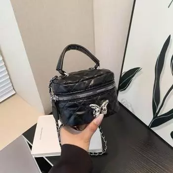 Портативная мини-сумка-коробка высокой ценности, женская ромбовидная цепочка, застежка-бант в виде красного конверта, на плечо, мессенджер серебряный