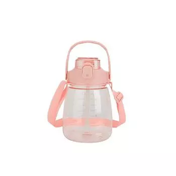 High-value pot-bellied cup, plastic space cup, cute children s straw cup, large-capacity water cup 1200ml