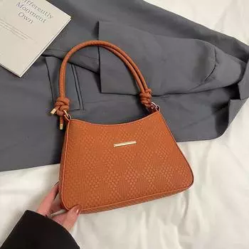 High Value Shoulder Bag Winter Versatile Temperament Retro Niche Design Small Square Bag Fashion Women коричневый