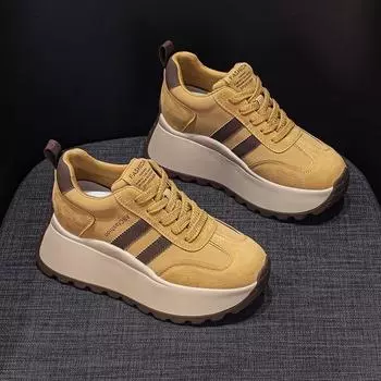 High-value waffle Agam German training shoes women s 2025 autumn new popular super fire platform sports and leisure dad shoes 35