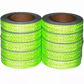 High Visibility 5cm*50m Honeycomb Reflective Bicycle Stickers Waterproof Warning Road Safety Green Adhesive Reflectors Car Tapes