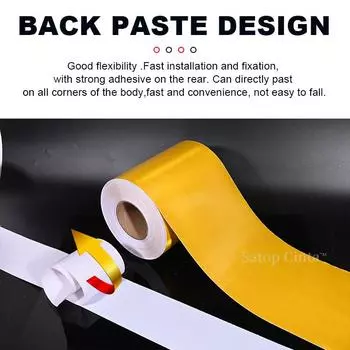 High Visibility Customized PVC Reflective Sticker Yellow Waterproof Tape DIY 20CM*5M Reflector Sheeting For Car Vehicle Trailer