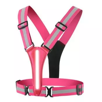 High Visibility LED Reflective Vest Night Running Light Up Vest Work Fishing Sports Vest