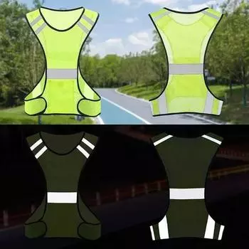 High Visibility Reflective Safety Vest Breathable Cycling Safe Jacket Sports флуоресцентный желтый