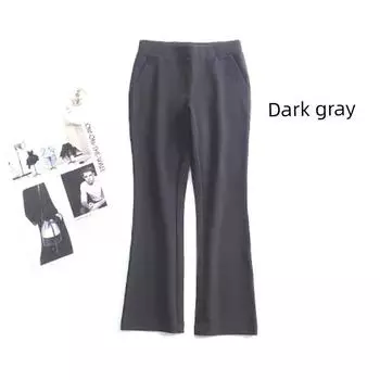 High Waist Casual Fashion 24 Summer Easiest for Match Slim Looking Cropped Pants Dark gray 1XL