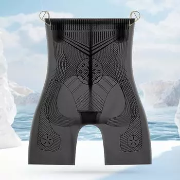 High Waist Ice Silk Girdle Panties Trouser Legs Slimming Shapers Butt Lifter Underpants Women M