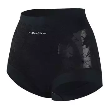 High Waist Seamless Panties Mesh Flower Underwear for Women Breathable Hip Lifter Briefs Gifts L