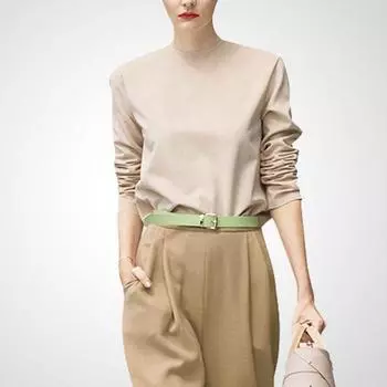 High Waist Slim-Fit Slim Looking Casual Straight-Leg plus Size Wide Leg Pants Khakis Tops Long sleeves XL