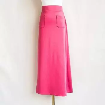 High Waist Temperament Slim Looking Elastic Waist Back Slit Skirt 2025 Spring New Arrival Women Accessible Luxury Fashion A- line Dress Rose red (slightly flawed) XL code