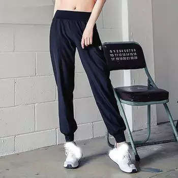 High-Waist Women s Quick Drying Yoga Jogger Pants All-Season Comfort with Slant Pockets Long-Length Stylish Sports XS