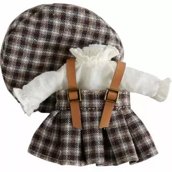 HIGHAWK Obitsu 11 Одежда OB11 Размер Одежда для тела 11 см Юбка-берет с длинным рукавом Женская кукла Obitsu Одежда Obitsu Одежда для кукол в клетку