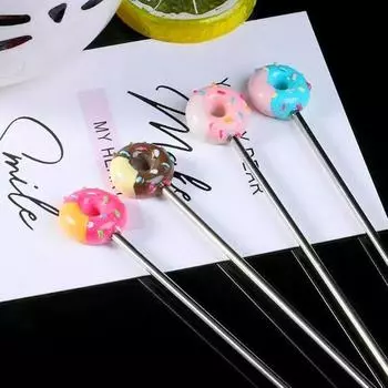 Набор из 4 предметов: мадлер для коктейлей, длинная чайная ложка, кофейная ложка, мадлер для пончиков, корейская популярная столовая посуда