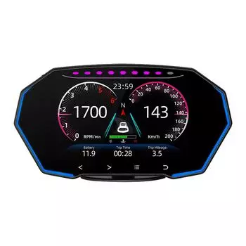 HighDefinition HUD Автомобильный проекционный дисплей Сигнализация превышения скорости Спидометр GPSHUD Цифровые датчики Автоматическое напоминание об усталости от вождения