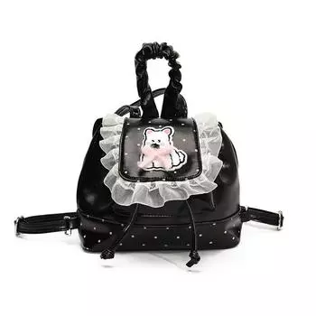 Highland West White Terrier Bow Backpack Casual Schoolbag Fashion Gifts Bag