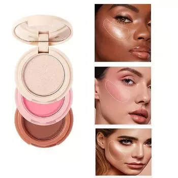 Highlight Blush Repair Volume 3in1 Универсальный диск для осветления тона кожи Улучшение теней для носа Макияж подходит для женщин 01#