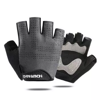 Highlight Reflective Riding Gloves Thin Half Finger Fitness Exercise Take-out Rider Special Baby Boy and Girl Summer Lure Equipment Q9072 gray upgrade version reflective] XL