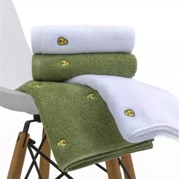 Highly Absorbent Avocado Embroidered Towel Cotton Face Towel Beach Bath Towel Bathroom зелёный