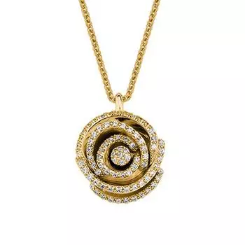 Highness [R5723] - Колье Dazzling Rose из белого золота с позолотой - 15 мм