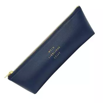 HIGHTIDE Zipper Pencil Case Classic Navy GP073 W205 x H60 x D46 mm