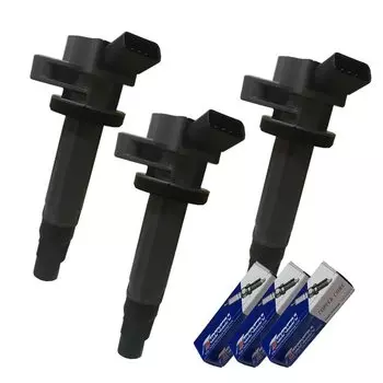 Hijet S321V S321W S331V S331W S201C S201P Esse L235S L245S Катушка зажигания Факел Свеча зажигания LDK6RTA 3 шт. IC15 [Запчасти M] 19500-B2030 &