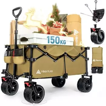 Hikenture Carry Wagon Толстый уличный фургон Вместимость Емкость Подходит для кемпинга Запатентованный компактный кемпинг Конвергенция Отдельно стоящая ручка Дизайн