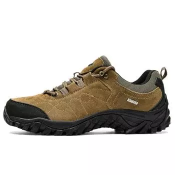 HIKEUP новая походная обувь для мужчин и женщин, дышащая кожаная треккинговая обувь, уличные альпинистские женские кроссовки для прогулок по горам 46 чёрный