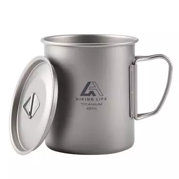 HIKING LIFE Титановая кружка Титановая кружка Кружка Титановая кружка Кружка Титановый стакан с крышкой 300 мл 450 мл Открытый огонь Открытый огонь OK с памятью Компактное хранение