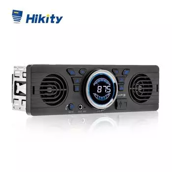 Hikity 1 Din 12V в приборной панели автомобильный радиоприемник аудиоплеер встроенный 2 динамика стерео FM Bluetooth с Aux/USB/TF