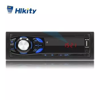 Hikity 1 Din Автомобильный радиоприемник Цифровой Bluetooth Аудио MP3-плеер Стерео Авторадио Поддержка USB, FM, TF, AUX с пультом дистанционного управления button 1 чёрный