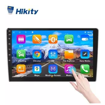 Hikity 2 Din 10,1-дюймовый Android 9,0 автомобильный радиоприемник для GPS WIFI Bluetooth FM-приемник сенсорный экран автомобильное видео MP5-плеер зеркало заднего вида ссылка