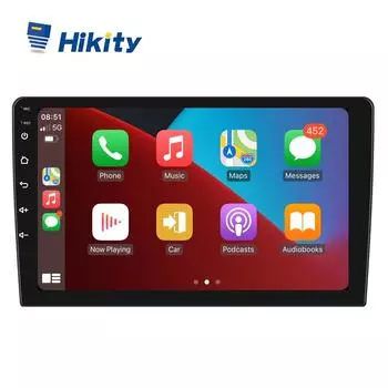 Hikity 2 Din 10 дюймов Android 10.1 Автомобильный радиоприемник Стерео с Apple Carplay GPS WIFI Авторадио Автомобильный MP5-плеер Bluetooth FM Зеркальная связь заднего вида