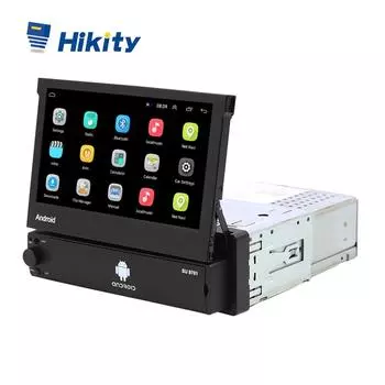 Hikity Android 8,1 автомобильный радиоприемник выдвижной GPS Wi-Fi авторадио 1 Din 7 дюймов сенсорный экран автомобильный мультимедийный MP5-плеер поддержка камеры чёрный