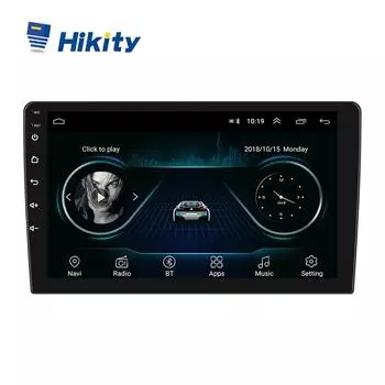Hikity Android двойной Din GPS-навигация Автомобильное стерео радио 10,1 дюймов HD авторадио стеклянное зеркало автомобильный MP5-плеер Bluetooth FM-плеер