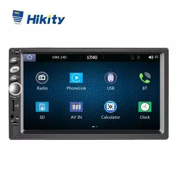 Hikity Универсальный 2 Din 7 Автомобильное радио Авторадио Carplay Android Авто Сенсорный экран Зеркальная связь Bluetooth FM TF-карта USB Aux-in заднего вида