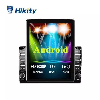 Hikity Универсальный Android-радио 2Din 9,7 дюйма с вертикальным экраном Автомобильный плеер Автомобильный MP5-плеер Поддержка WIFI GPS DVR Зеркальная связь Вид сзади Рулевое колесо BT FM чёрный