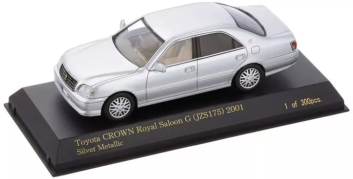 Hiko Seven Scale Metal Mini Car Toyota Crown Royal Saloon G 2001 Silver Metallic Готовый продукт 1/43 (JZS175) серебряный