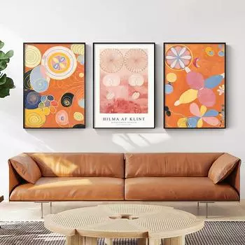 Хильма аф Клинт живопись принт Винтаж Классический абстрактное искусство холст плакат красочная картина Гостиная Спальня Настенный декор Куадрос 21x30cm No Framed