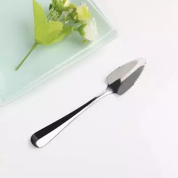 HILIFE Длинная ручка с зазубренным краем 15,5 см Десертная чайная кофейная ложка из нержавеющей стали Ложка для фруктов и грейпфрута Столовые приборы серебряный