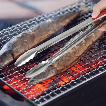 HILIFE Инструменты для гриля Кухонные принадлежности из нержавеющей стали Инструменты для приготовления пищи Щипцы для барбекю Салат Зажим для еды Барбекю чёрный