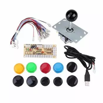Hilitand Zero Delay Arcade Game DIY Parts Kit 10 Buttons PC Game Black Joystick MAME USB Encoder для ПК + + [видеоигра] [видеоигра]