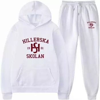 HILLERSKA SKOLAN Young Royals Hoodie Костюм с капюшоном и штаны 2 шт. Повседневный спортивный костюм для бега и пробежек Спортивный костюм S