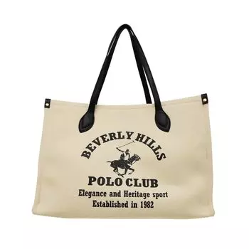 Hills Polo Tote Холщовая сумка-тоут с принтом BH2013N Черный [Beverly Club] (большой) чёрный