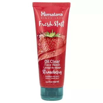 Himalaya, Fresh Start, очищающее средство для лица с маслом, клубника, 3,4 жидких унции (100 мл)