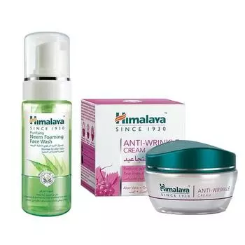 Himalaya Herbals Purifying Neem Foaming Face Wash, 150 мл и Herbals Anti-Wrinkle Cream, 50 г Combo
