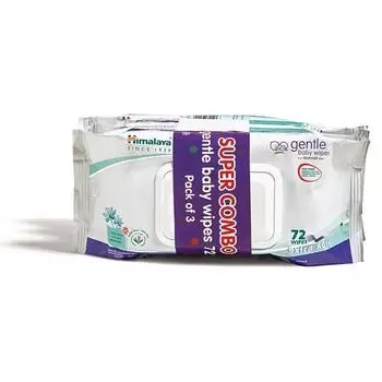 Himalaya Нежные детские салфетки (72 шт., упаковка из 3 шт.), белый