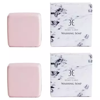 Hime Labo Очищающее мыло для лица для чувствительной сухой кожи Твердое Тамацукури Увлажняющее с горячим источником Сделано в Пенящееся мыло для кожи, Гипоаллергенное, 80 г, Вода, розовый